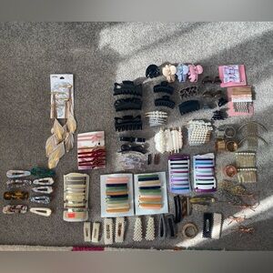 Assorted Hair Clips and Accessories Large Lot